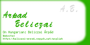 arpad beliczai business card