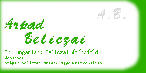 arpad beliczai business card